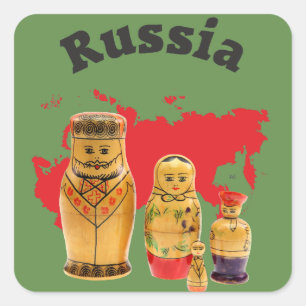 Rússia - Russia Babuschka Matrjoschka autocolante