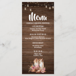 Russo Country Boots Cowgirl Floral Birthday Menu