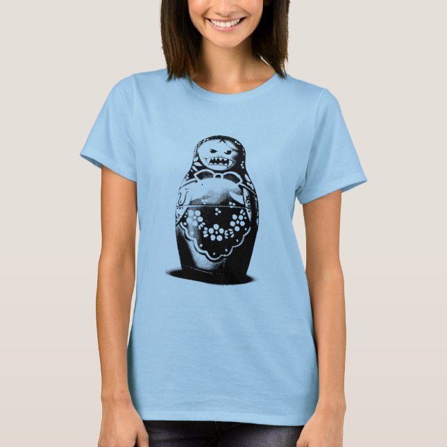 Russo mau da boneca de Matryoshka - t-shirt do pop (Frente)