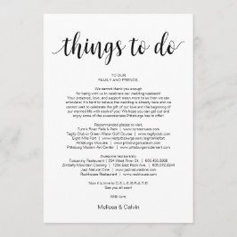 Russo Moderno, Preto, Coisas a fazer, Cartão Itine