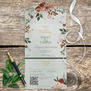 Russo Peach Rust & Sage Green Floral Code