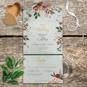 Russo Peach Rust & Sage Green Floral Sem Janto