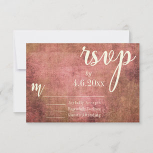 Russo Rosa & Burlap Vintage Typografia RSVP