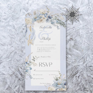 Russo Winter Frosty Blue & White Floral No Janta
