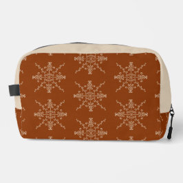Rust Brown Indian Boho Line Art Symmetry Pattern