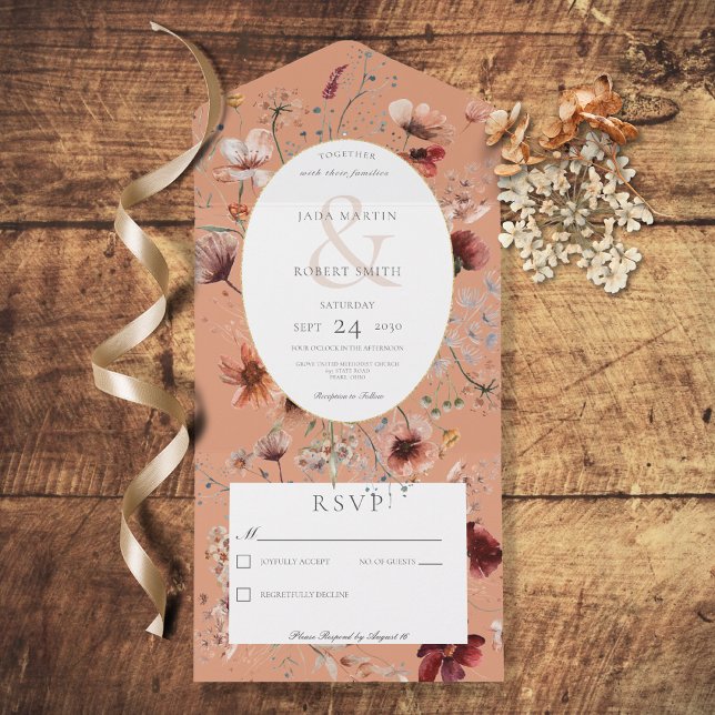 Rust & Burnt Orange Wildflower Floral No Janta (Criador carregado)