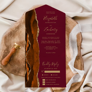 Rust Dourado Agate Burgundy Opções de Refeições Ca