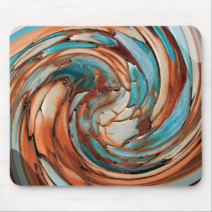 Rust N Blue Abstrato Dolphart Mouse Pad