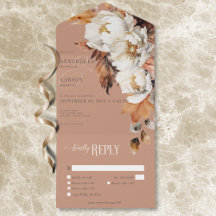 Rust Rustic & Cream Fall Floral & Leaves Janto