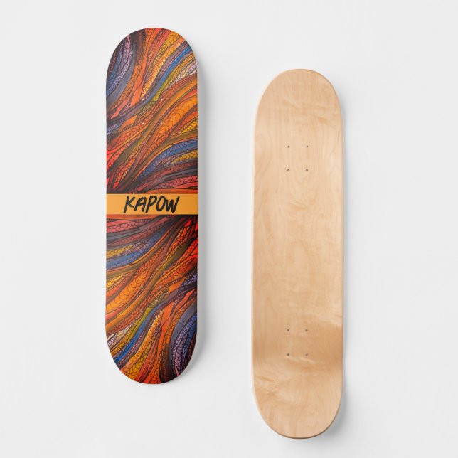 "Rust Strands Azul" no skate (Frente)