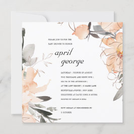 RUST TERRACOTTA CONVITE DE CHÁ DE FRALDAS FLORAL P