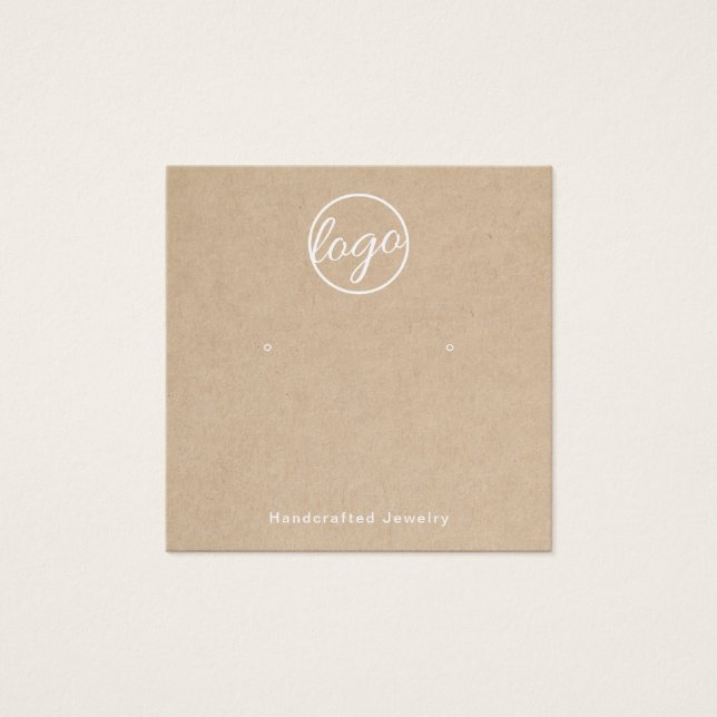 Rustic Add Your Logo Custom Earration Card (Adição (Frente)