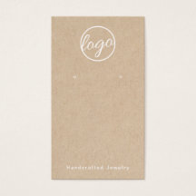 Rustic Add Your Logo Custom Earration Card (Adição