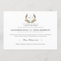 Rustic Antler | Convite de casamento mínimo