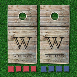 Rustic Barn Wood Country Family Name Monograma