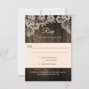 Rustic Barn Wood Lace RSVP