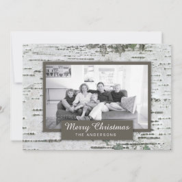 Rustic Birtic Wood Natal Dois Cartões com fotos