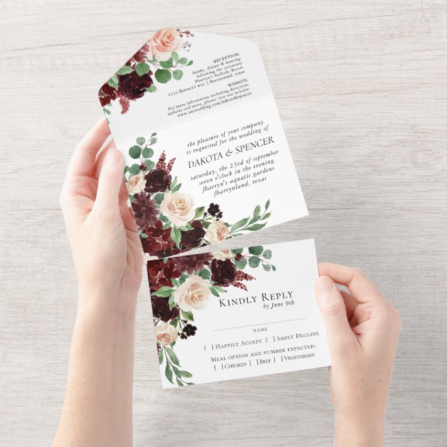Rustic Blooms | Terracotta e Marsala Red Entree (Aba destacável)