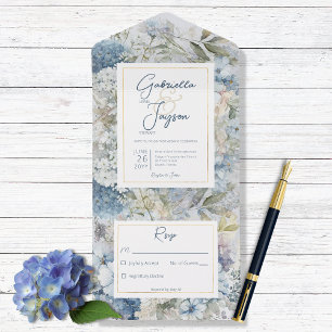 Rustic Blue Floral Watercolor No Janta