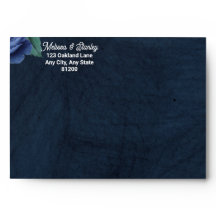 Rustic Blue String Lights Return Endereço Casament