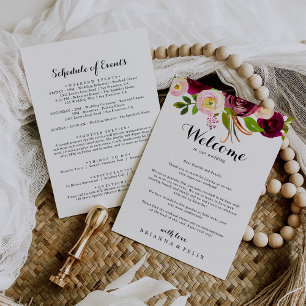 Rustic Blush Burgundy - Letra de boas-vindas