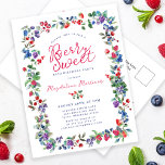 Rustic Boho Berry Sweet Summer 50º Convite<br><div class="desc">A tempo do Verão de 2024, a nossa nova marca de Verão de Berry Bliss. O patriotismo vermelho, branco e azul encontra-se com o Rustic Boho Chic. Morangos, framboesas e mirtilos de fundo branco criam uma vibração patriótica neste quadro botânico de bagas. Berry Sweet está escrito em um roteiro vermelho...</div>