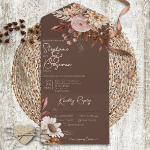 Rustic Boho Blush Neutrals Floral Brown Janto