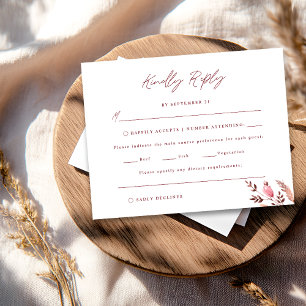 Rustic Boho Chall Fall Wildflower - RSVP Card