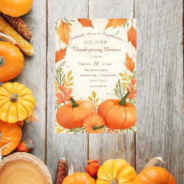 Rustic Boho Cozy Autumn Convite para Ação de Graça