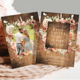 Rustic Boho Fall Autumn Floral Weditation Convite