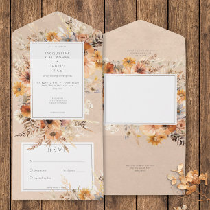 Rustic Boho Fall Peach & Rust Floral No Janta