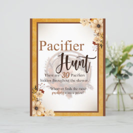 Rustic Boho Floral Chá de fraldas Pacifier Hunt Ga