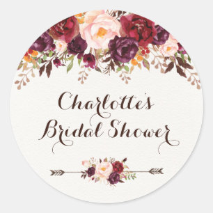 Rustic Boho Floral Chá de panela Favor Etiqueta St