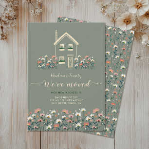 Rustic Boho Floral Nós Mudamos O Anúncio