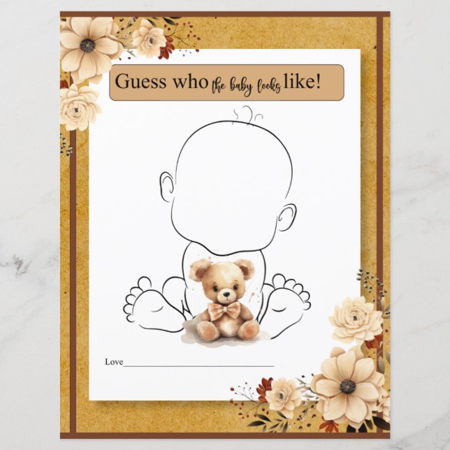 Rustic Boho Floral Que Bebê Parecerá Jogo (Frente)