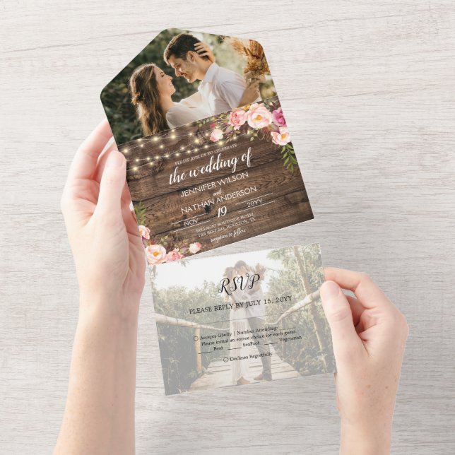 Rustic Boho Floral String Acende Tudo Em Um Único  (Aba destacável)