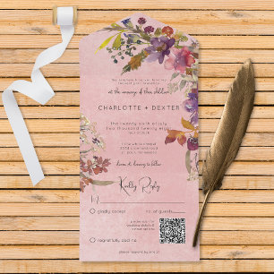 Rustic Boho Jewel Tone Florals Cor de Rosa Código