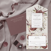 Rustic Boho Marsala Cream Floral
