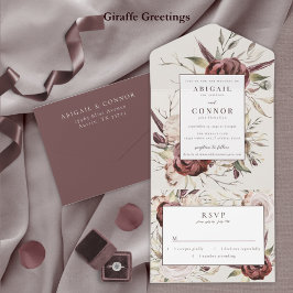 Rustic Boho Marsala Cream Floral