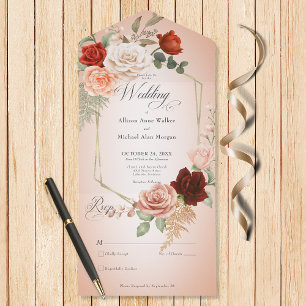 Rustic Boho Rust Peach Flora Frame Blush Sem Janto
