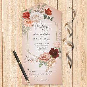 Rustic Boho Rust & Peach Floral Frame Blush Janto
