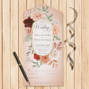 Rustic Boho Rust Peach Floral Oval Blush Sem Janto