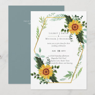 Rustic BOHO Sunflower Casamento Verde