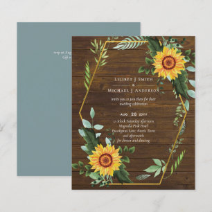 Rustic BOHO Sunflower Casamento Verde