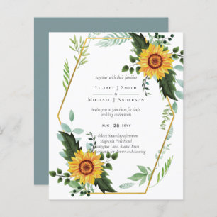 Rustic BOHO Sunflower Casamento Verde