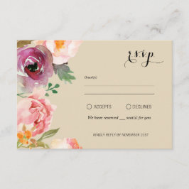 Rustic Boho Watercolor Flowers Casamento RSVP