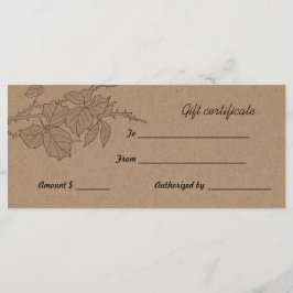 Rustic Brown Kraft Papel Deixa Certificado de Pres