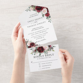 Rustic Burgundy Blush Floral Greenery Wedding All