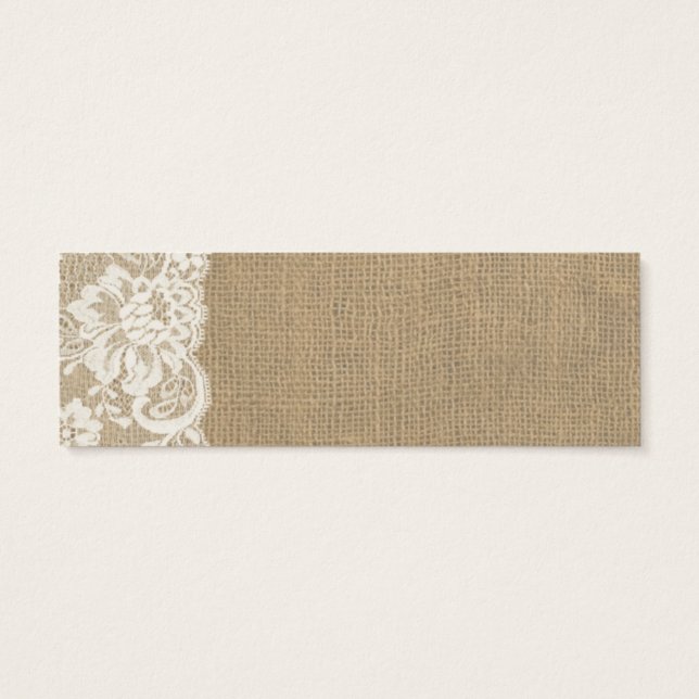 Rustic Burlap e Lace Wedch Place Card (Verso)