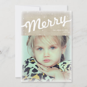 Rustic Burlap Grande Cartão com fotos de Natal Fel